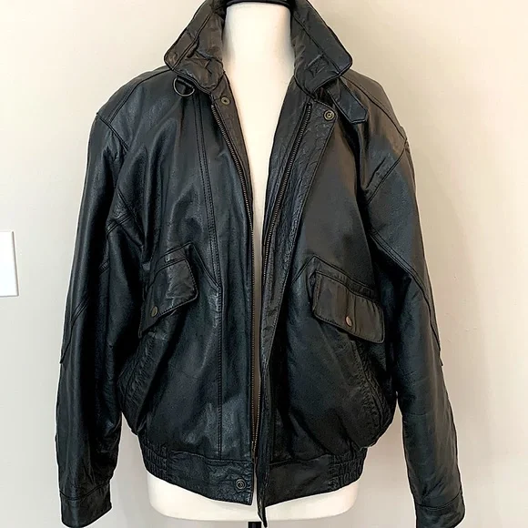 ジャケット・アウター 90s Vtg short real leather bomber jacket il_1080xN.5957023608_qt4y.jpg